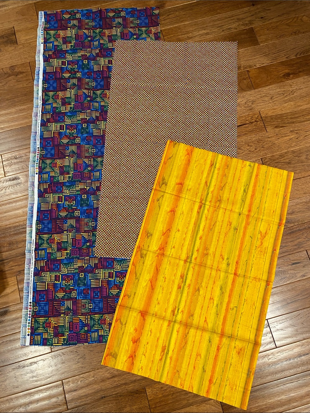 10 feet of Multicolor & Yellow Artisan Cotton Fabric Panels bundle